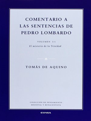cover image of Comentario a las sentencias de Pedro Lombardo I/1